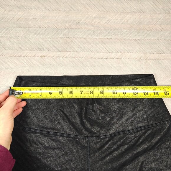 Lululemon Align High-Rise Ribbed Pant 25" Shine Radiate Foil Black Night Size 12 - Picture 9 of 9